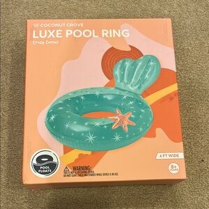 42” Coconut Grove Luxe Pool Ring - Teal with Starfish